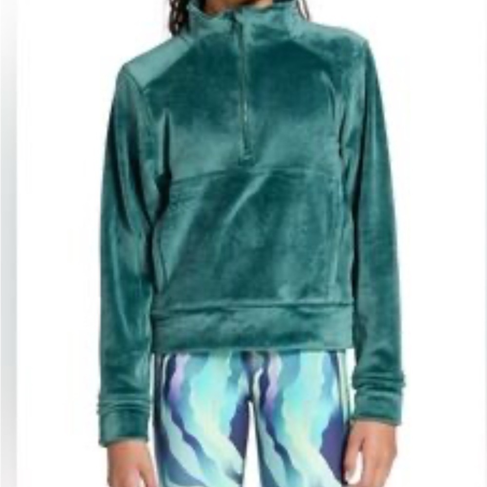 DSG Velour dark green Quarter-Zip Pullover